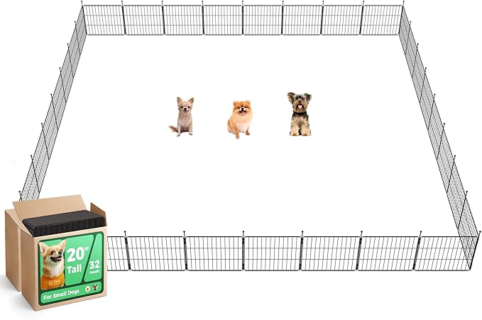 FXW MiniPaws Unleashed Dog Playpen, Expandable & Portable Design for Yard, RV Camping and Indoor Use, for Puppies and Small Dogs, 20-inch 32 Panels