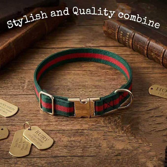 Premium Dog Collar, Cute Dog Collars Luxury Style, Durable Pet Collars with Metal Buckle Safety for Big Dogs