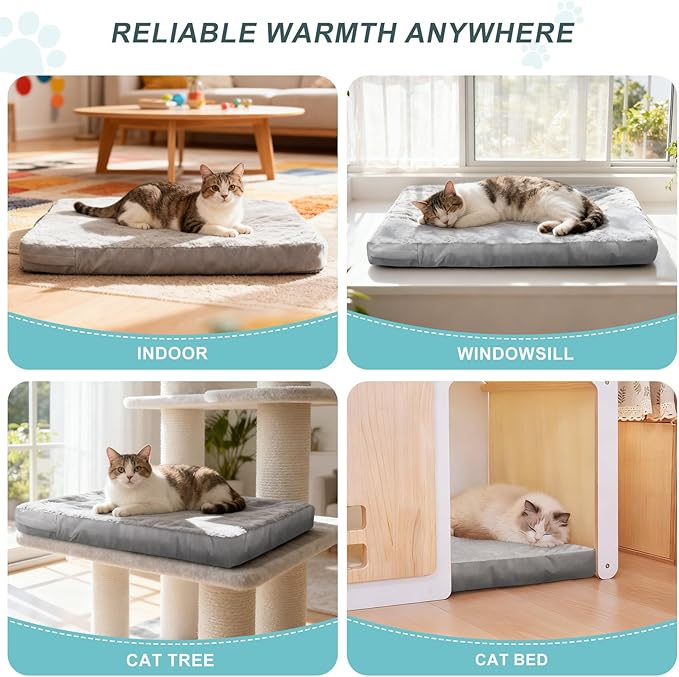 Explore Land Waterproof Dog Bed Cover Machine Washable Fluffy Dog Bed Replacement Cover for Cat, 20Lx15Wx3H inch, Gray