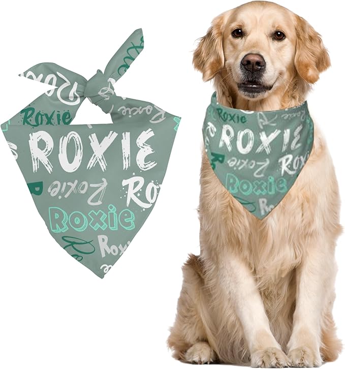 Custom Pet Scarf Personalized Dog Bandana with Name Personalized Add Your Text Bibs Triangle Head Scarfs Gift for Small Medium Large Dogs Cats Baby Puppy Pets Accessories