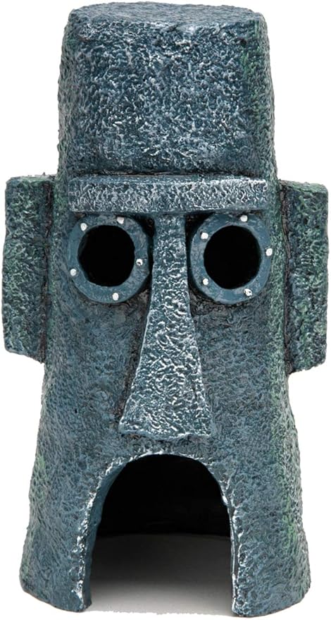Penn-Plax Spongebob Squarepants Officially Licensed Aquarium Ornament – Squidward’s Easter Island Home – Large