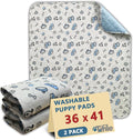 Washable Pee Pads for Dogs, 2 Pack Reusable Puppy Pads, Absorbent Whelping With Bone Print, Non-Slip Waterproof Pet Training for Couch, Crate, Potty Training - 36x41in