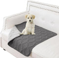 Waterproof Dog Blanket, 30x30 inches Small Pet Couch Covers for Sofa, Chair Bed Furniture Protector from Dogs Washable and Reversible-Lightgrey+Darkgrey