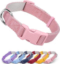 Dynmeow Soft and Breathable Cotton Dog Collar, Durable Adjustable Cute Female Girl Girl Pet Collar with Quick-Release Buckle, Lightweight for Sensitive Skin for Puppies and Extra-Small Dogs, Pink, Xs