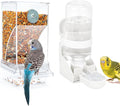 Rypet No Mess Bird Water Feeder Dispenser Set Automatic Bird Feeder Transparent Food Container Cage Acrylic Parrot Feeders Accessories for Small Birds Parrot Cockatoo Canary
