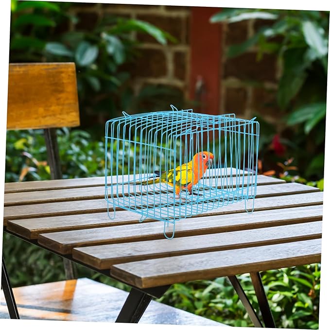Milisten Portable Bird Carrier Travel Cage Lightweight Handheld Wire Cage for Small Birds Parrots Conures Cockatiels with Breathable Design for Outdoor Trips