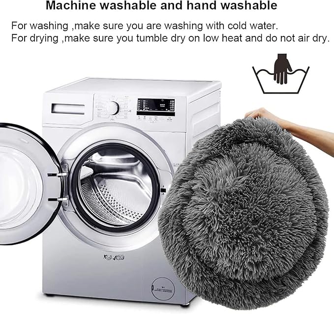 Nisrada Dog Bed for Medium Large Dogs, 36 inch Calming Dogs Bed, Washable-Round Cozy Soft Pet Bed for Puppy and Kitten with Slip-Resistant Bottom