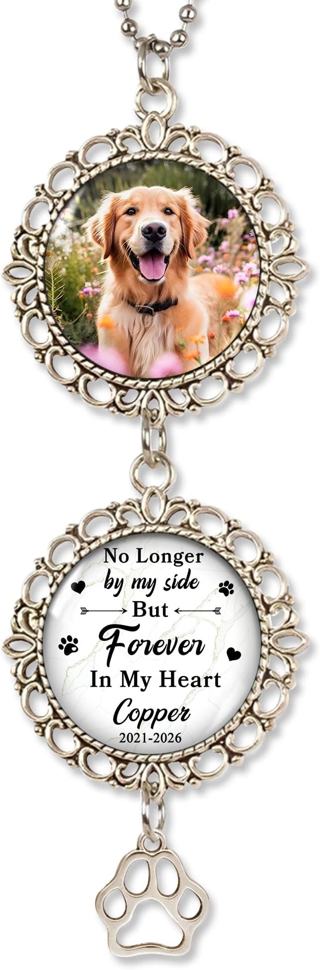 Hyturtle Personalized Pet Memorial Car Hanging Ornament - Custom Photo Pet Memorial Gifts Rearview Mirror Hanging Accessories -Dog Remembrance Gifts - Loss of Dog Sympathy Gift