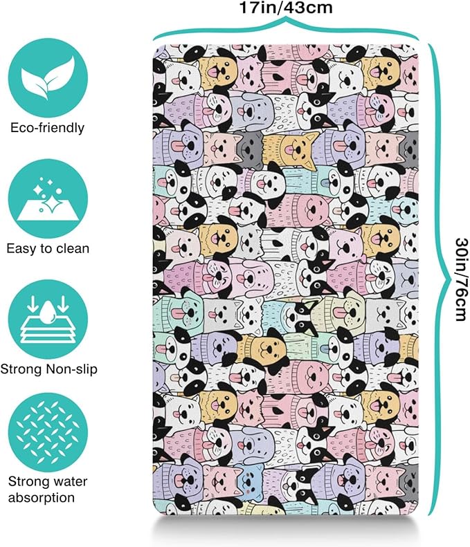 Pet Feeding Mat for Floors Waterproof Dog Mat for Food and Water Absorbent Quick Dry Non Slip mat for Cat Bowls