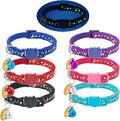 KOOLTAIL Cat Collar Breakaway with Bells - 6 Pack Glow in The Dark - Stars & Moon Charm Pendent Pet Reflective Collars Ideal for Kitten Cats Puppy