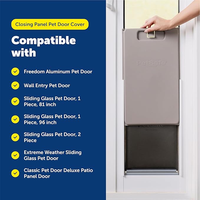 PetSafe Closing Panel Pet Door Cover - Restrict Pet Access - Durable Plastic Cover - Rust-Proof - Easy to Use - Large