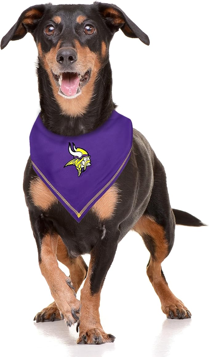 Pets First NFL Minnesota Vikings TIE Bandana, Size Small/Medium. Dog Bandana Scarf Bib for Pet Cat Dog. The Ultimate Game-Day, Party Bandana