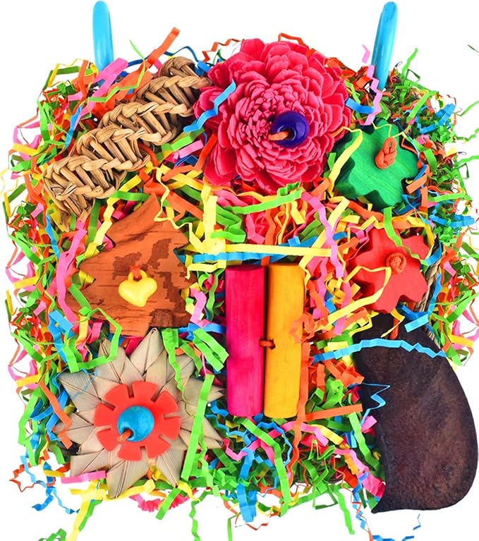 KATUMO Bird Toys, Parakeet Toys Bird Grass Mat Parrot Shredder Toys Lovebird Forage Toys for Cockatiel Conure Lovebird Parakeet Small-Medium Birds