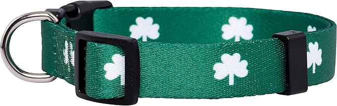 Native Pup St Patricks Dog Collar- Saint Patrick Green Shamrock Pet Collars- St. Patrick’s Lucky Irish- Cute Boy Girl Puppy Gift- Adjustable for Small, Medium, Large Breeds (Shamrock, Large)