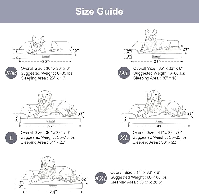 Orthopedic Dog Bed for Small and Medium Dogs, Memory Foam Pet Bed with Washable Removable Cover, Nonskid Bottom, Waterproof, for Indoor, Outdoor, Crate ＆ Car Use, 30x20x6 Inches, Dark Grey