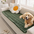 FUNNY FUZZY Pet Couch Covers for Sofa, Washable Dog Couch Cover Protector for Dogs, Flannel Couch Covers for Dogs Pet Friendly Pets Mat Bed Sofa Cover (Dark Green, 27.6"×82.7")