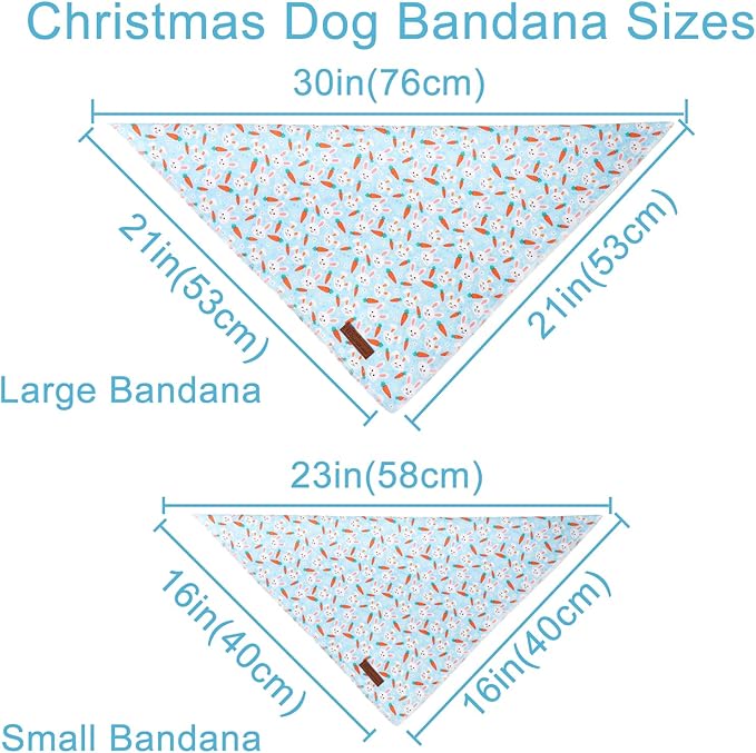 Easter Dog Bandana, Easter Triangle Bid Scarf for Small Medium Dog, Cotton Pet Kerchief for Girl Boy Dogs or Cats, Cute Carrot & Bunny Dog Bandana, Comfortable Easter Dog Bandana