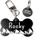 Ultra Joys Stainless Steel Pet ID Tag Dog Name Tags Personalized Front and Back Engraving, Customized Dog Tags and Cat Tags, Optional Engraved on Both Sides, Custom Your Own, Large