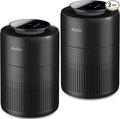 2 Pack Air Purifiers for Home Bedroom H13 True HEPA Air Filter Cleaner, Odor Eliminator, Remove Smoke Dust Pollen Pet Dander, Night Light For Home Living Room Dorm, Quiet 24dB Filtration System