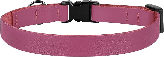 Breakaway Cat Collar with Bell - Leather Adjustable Kitten Collars with Safety Quick Release Buckle - Soft Small Pet Collars for Girl & Boy Cats (Pink)