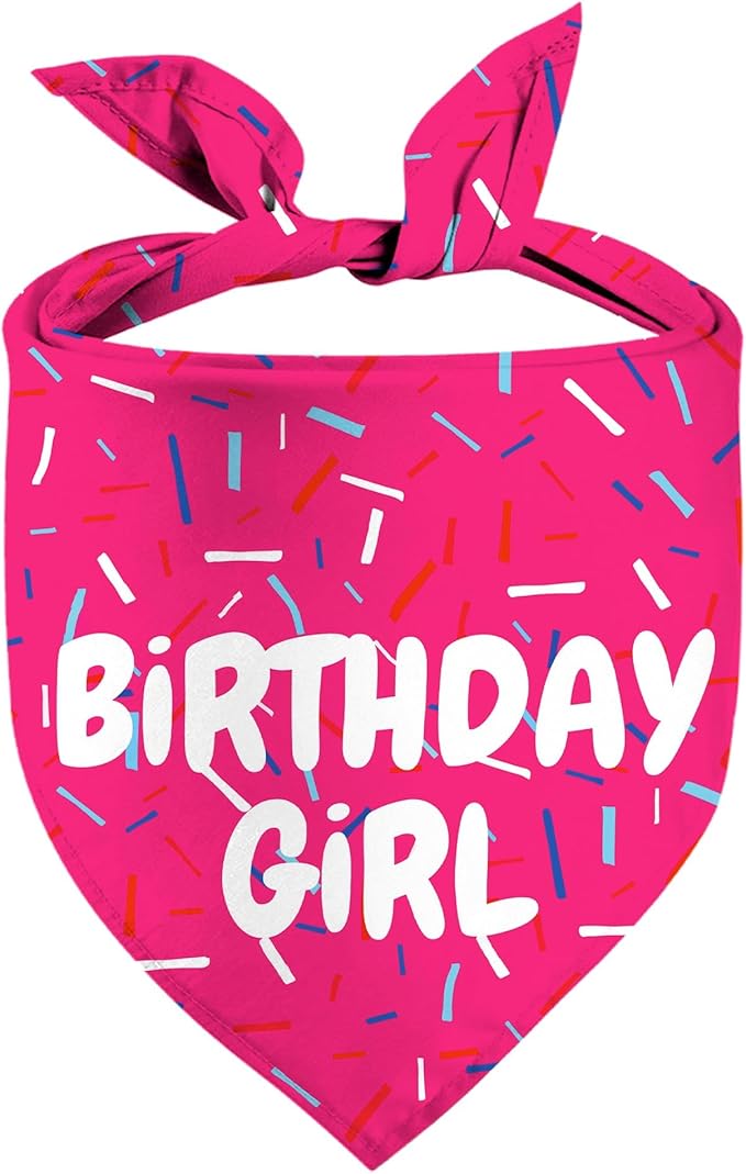 Birthday Dog Bandanas 1 Pack, Colorful It's My Birthday Dog Scarfs for Boy and Girl, Pet Scarves for Birthday Boy and Girl Bandanas for Small Medium Large Dogs (Birthday Girl, Small)