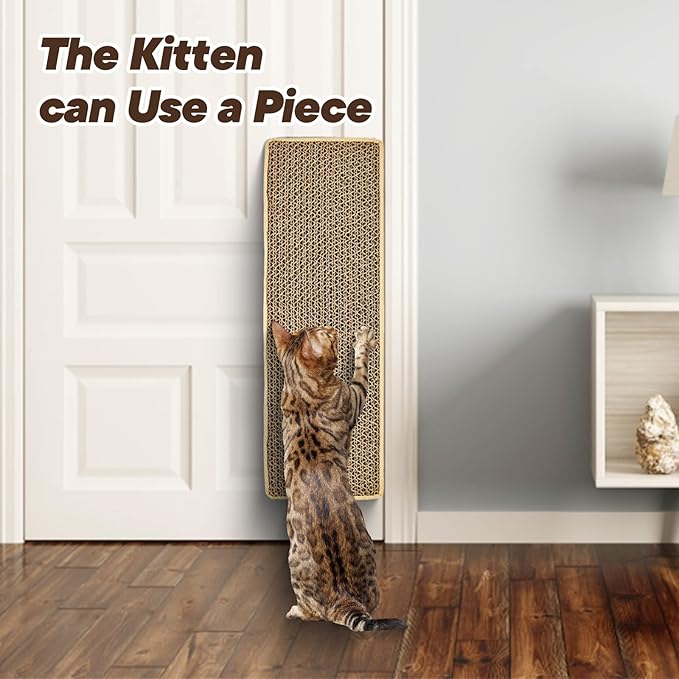 HappyFreeSX Splicing Cat Scratch Pad: Cat Scratchers for Indoor Cats and Kitten, 2 Pack Cat Scratching Pad, Cat Scratcher Cardboard, Cat Scratching Pad, Premium Scratch from Cats, Double-Sided Design