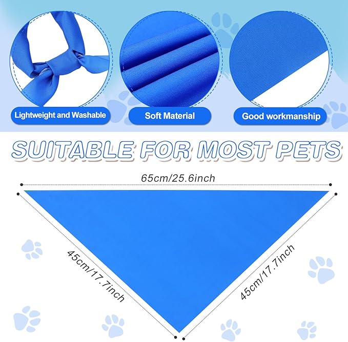Abbylike 20 Pcs Sublimation Blank Dog Bandanas Plain Bandanas for Dogs Heat Transfer Triangle Bibs DIY for Puppy Cat Pets Birthday Costume Accessories Party Decoration (Blue,Small)