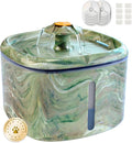 Cat Water Fountain,2.5L/84oz Cat Fountain for Drinking with Rotating Attractor & Camouflage Green Design – Automatic Pet Water Dispenser Bowl with 8-Pack Replaceable Filters
