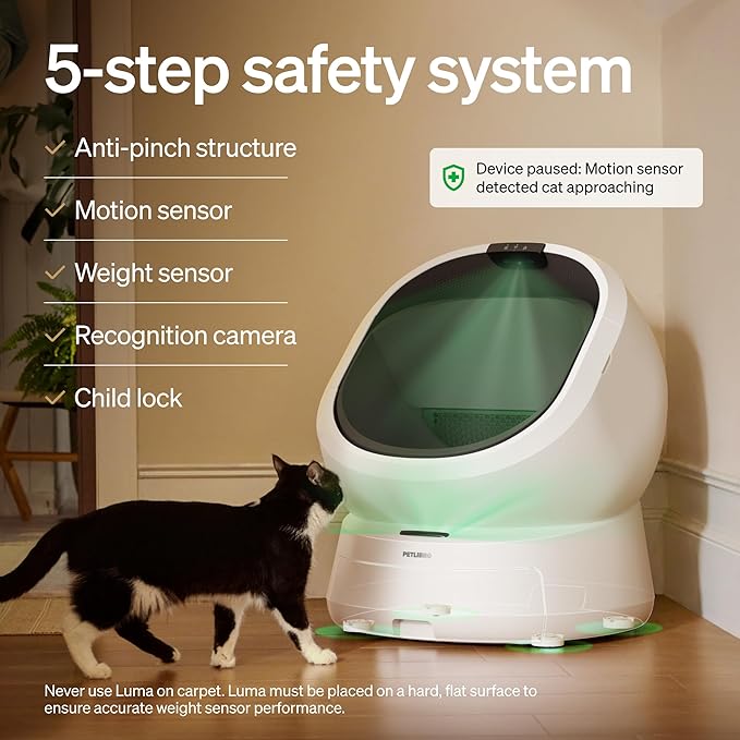PETLIBRO Luma Automatic Cat Litter Box AI-Camera Waste Analysis, Auto Odor-Control Self Cleaning Cat Litter Box with Multi-Cats Recognition, Smart App Usage Tracking, Safety Sensors and Large Open Top