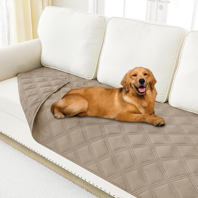 Smiry Waterproof Dog Bed Cover Blanket 30x70, Soft Reversible Pet Blanket, Washable Leakproof Cats Dogs Couch Cover for Sofa, Couch, Furniture, Taupe/Taupe