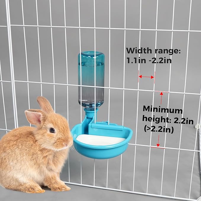 VANNON 16oz Pet Water Bottle, Gravity Dog Water Bowl Dispenser for Cage, Anti-Overflow Water Dispenser for Small Dogs, Cats, Rabbits and Other Small Animals, BPA Free, Gradient Blue