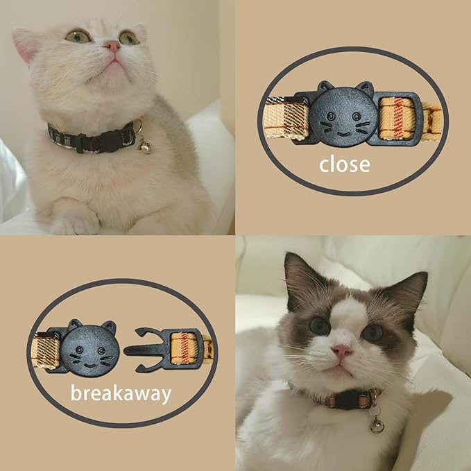 Yizepet Cat Collars with Bells, Breakaway Kitten Collar, Cute Kitty Collar, Pet Supplies Accessories