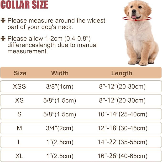 Reflective Dog Collar with Buckle Adjustable Safety Nylon Collars for Small Medium Large Dogs, Black S