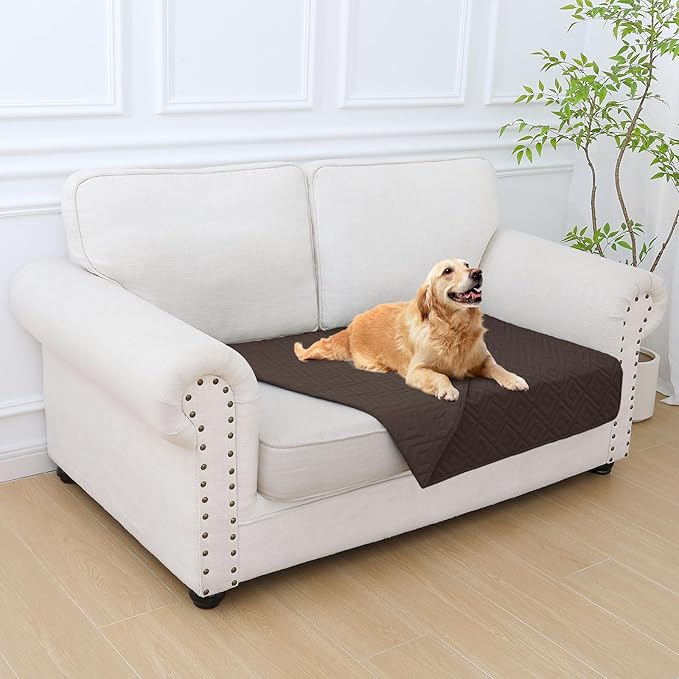 hyha Waterproof Dog Blanket, Soft Dog Bed Cover Pet Blankets, Waterproof Sofa Couch Cover for Dogs Washable, Reversible Pet Couch Covers for Sofa Furniture (30x53 Inch, Chocolate/Chocolate)