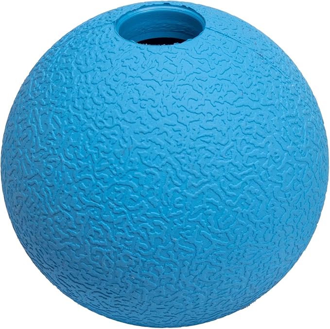 Amazon Basics Interactive Bouncy Durable Rubber Dog Toy Balls, 3 inch, Blue, Orange, Pack of 2