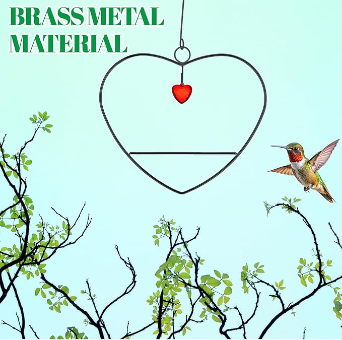 LemonRoad Hummingbird Swing, Tweet Heart Birdie Swing, Copper Hummingbird Perch Metal Frame for Wild Finches & Orioles Bird Outdoors Indoor Trunk Lawn Patio Garden (Black)