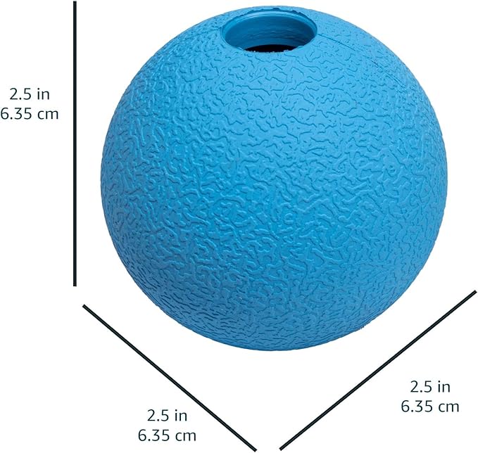 Amazon Basics Interactive Bouncy Durable Rubber Dog Toy Balls, 2.5 inch, Blue, Beige, Orange, Pack of 3