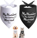 SZEE 2 Pack My Humans are Getting Married Dog Bandanas, Wedding or Engagement Gift for Couples, Dog Wedding Bandanas, Bridal Shower Gifts for Bride, Engagement Party Decorations (White & Black, S)