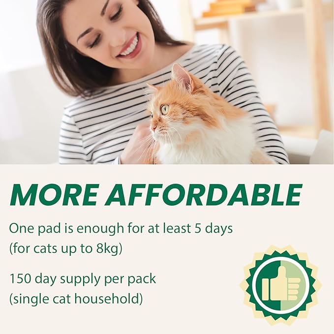 IMMCUTE Multi-Cat Litter Pads 16.9" X 11.4", 30 Ct, Odor Control, Thickened Leak-Proof Pee Pads for Breeze System, Super Absorbent Up to 2L, Disposable Cat Pads Refills, Unscented