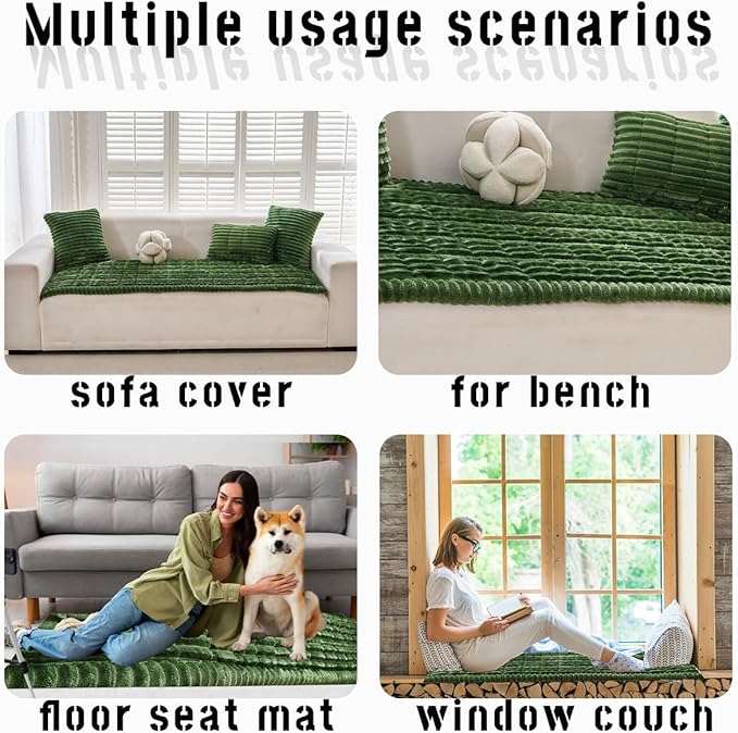 Sofa Cover Fuzzy Couch Cover for Pet, Couch Covers for Dogs Washable Non-Slip Sofa Slipcover Cushion Protector Pets Friendly Mat Bed