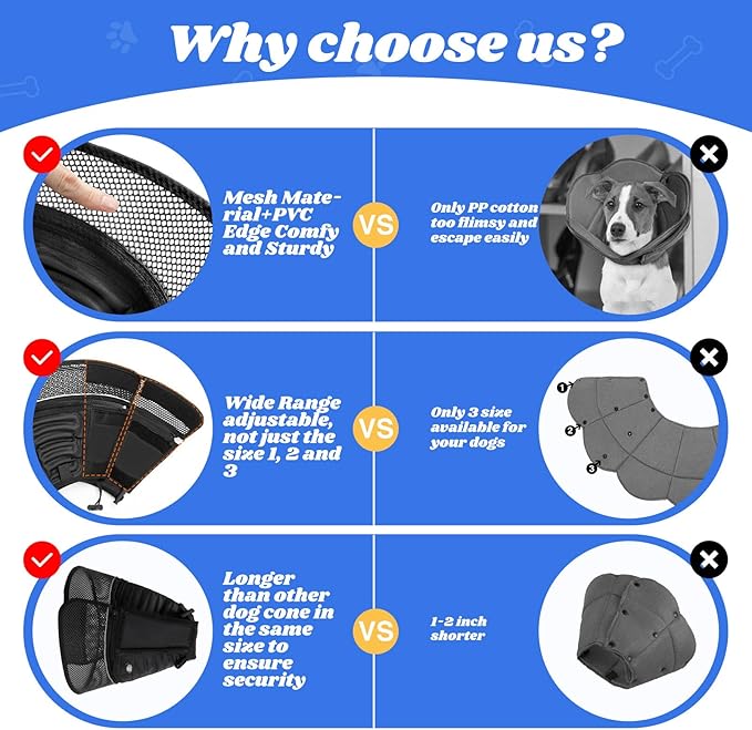 Inflatable Dog Cone for Dogs After Surgery,Soft Adjustable Elizabethan Collar for Small Dogs,2-in-1 Dog Cone with Detachable Shield,Anti-Anxiety Comfortable Pet E-Collar Prevents Licking Wounds(S)