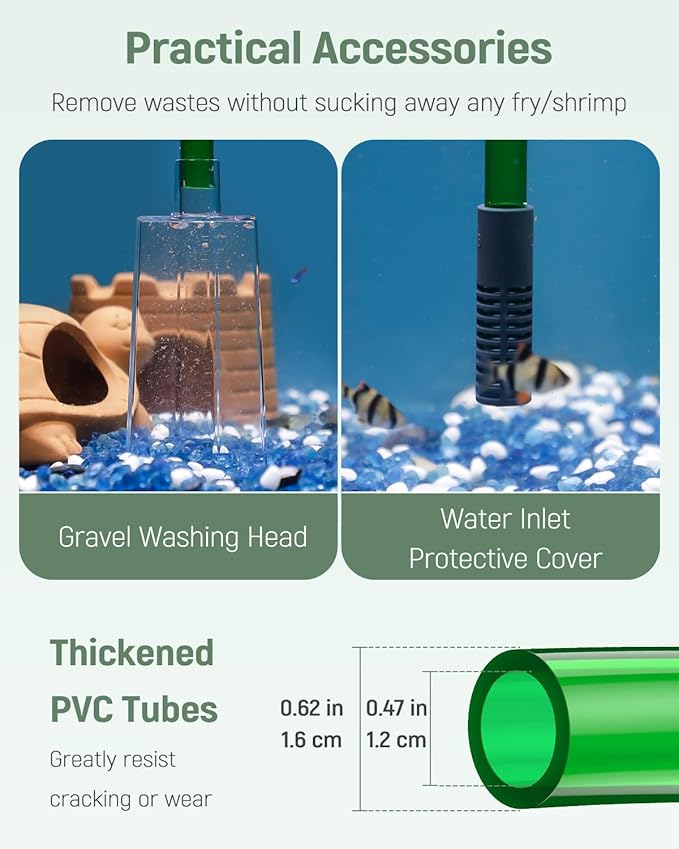 Pawfly Aquarium Water Changer Kit, Fish Tank Siphon Vacuum Cleaner with 6 Feet Long Hose and Extendable Tubing Manual Aquarium Gravel Cleaner Tools for Water Changing Sand Washing and Maintenance
