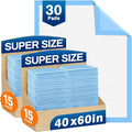 Bed Pads Disposable 40"X60" Chucks Pads Oversized Underpads with 200 Gram, Super Absorbent Pee Pads Disposable Mattress Pads Incontinence Pads for Adults, Elderly, Pets [100x150CM, 30pcs]