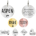 Ultra Joys Dog ID Tag, Custom Dog Tag Personalized Cat Tag, Pet ID Tag, Brushed Stainless Steel Round Silver Large
