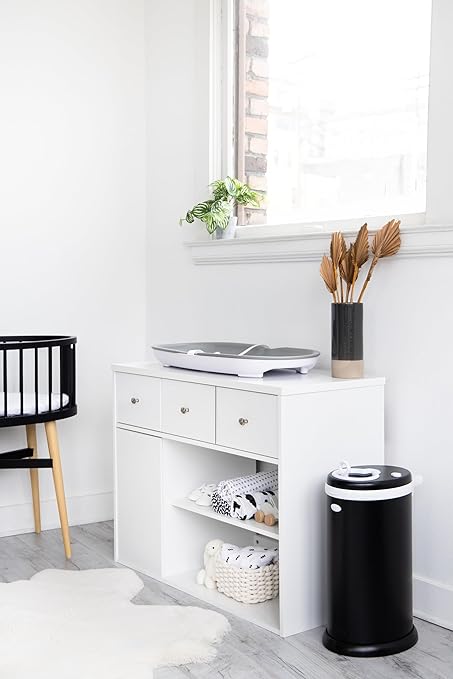 Ubbi Steel Diaper Pail, Odor Locking, No Special Bag Required, Award-Winning, Registry Must-Have, Matte Black