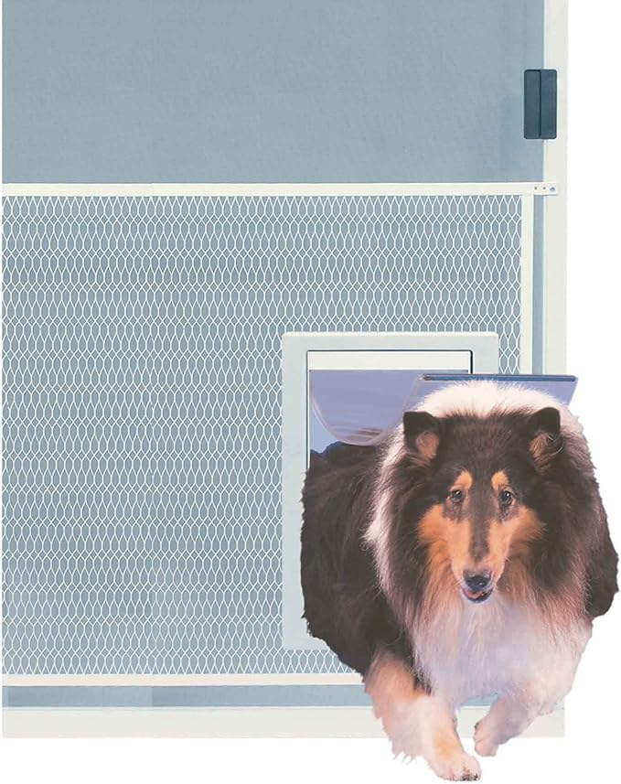 IDEAL PET PRODUCTS Since 1979 Ideal Pet Products Screen Guard Pet Door, Extra Large, 10.5" x 15" Flap Size, White