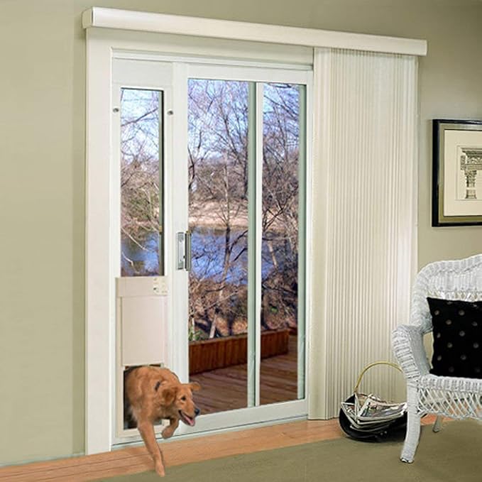 Power Pet Automatic Sliding Glass Patio Pet Door by High Tech Pet - Pet Operated Dog Door, Heavy-Duty Aluminum Frame (75" - 80 1/4"), High Security, Air Tight, for Large Dogs 30-100 lbs., Easy Install