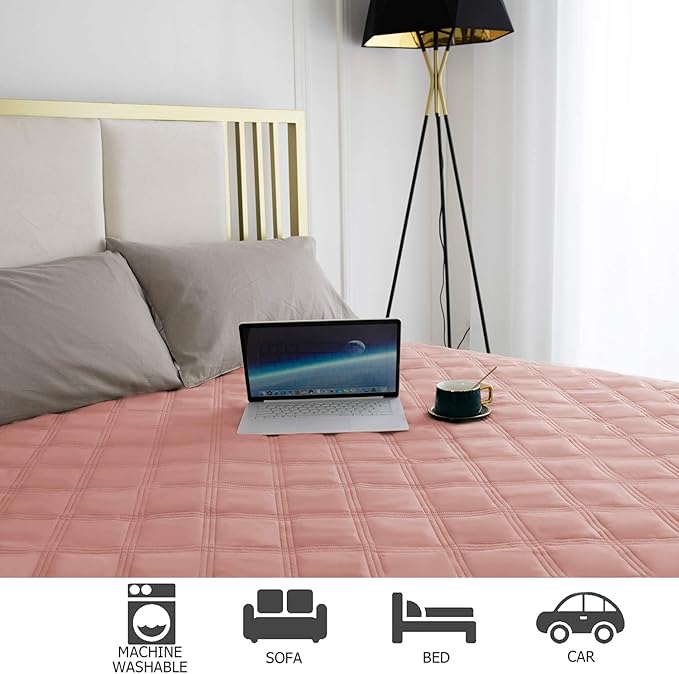 Ameritex Waterproof Dog Bed Cover Pet Blanket with Anti-Slip Back for Furniture Bed Couch Sofa (40x50 Inch (Pack of 1), Lightpink)