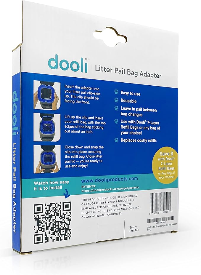 Cat Litter Pail Bag Adapter, Fits Litter Genie, Fits LItter Genie Plus, Fits Litter Genie XL, Fits Litter Genie XXL