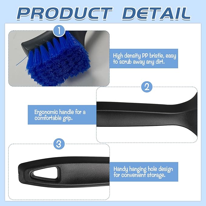 2 Pcs Brush for Bird Baths Blue Hard Bristle Cleaning Brush with Ergonomic Handle Utility Bird Bath Cleaner for Bird Feeder Bath Accessories Fountain Outdoor Cleaning